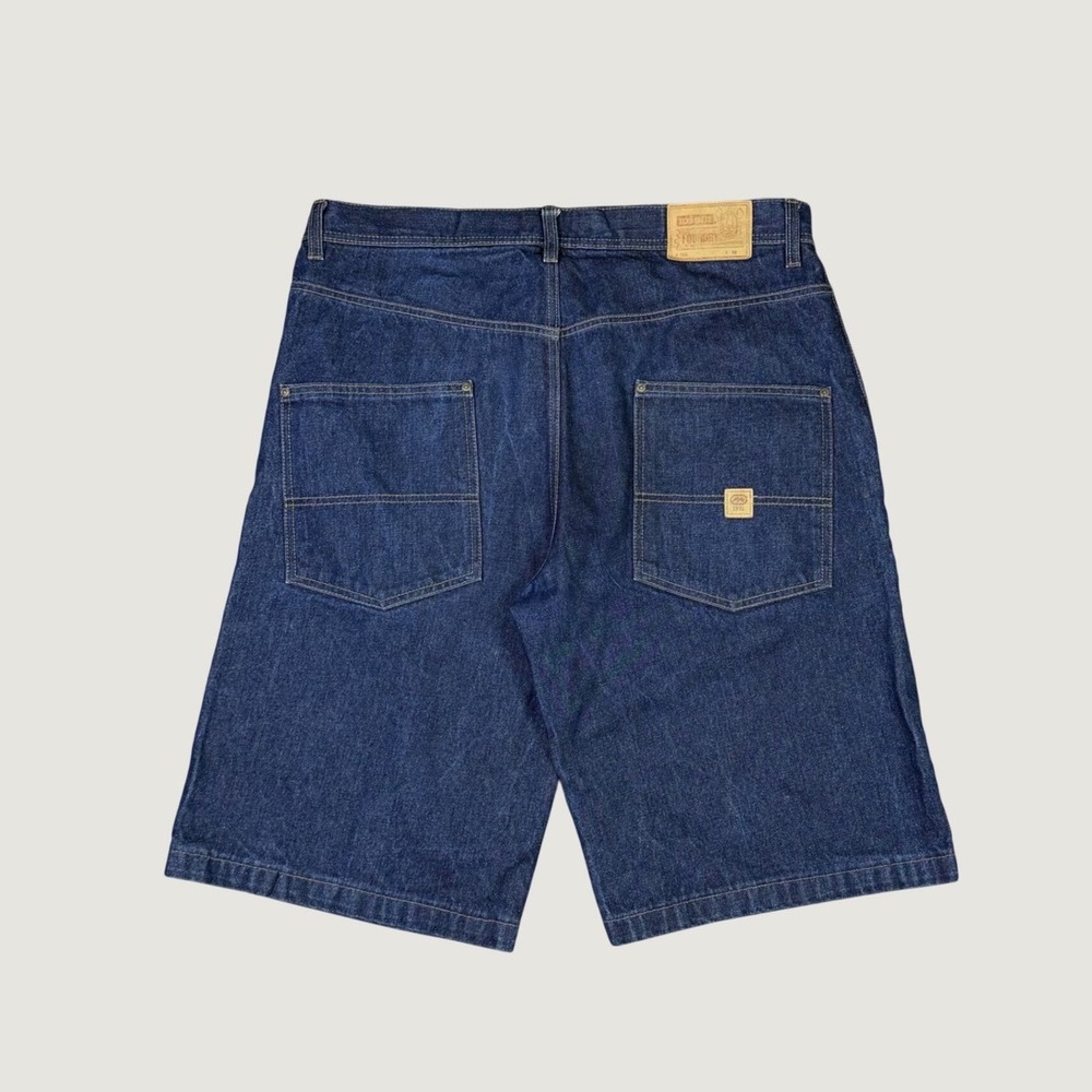 Ecko Unltd Mens Denim Foundry Shorts Dark Wash Baggy Y2K Streetwear Blue W38